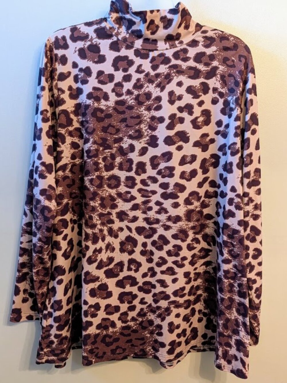 Vintage Pixie Lady Leopard Print Mock Neck Tunic 2X